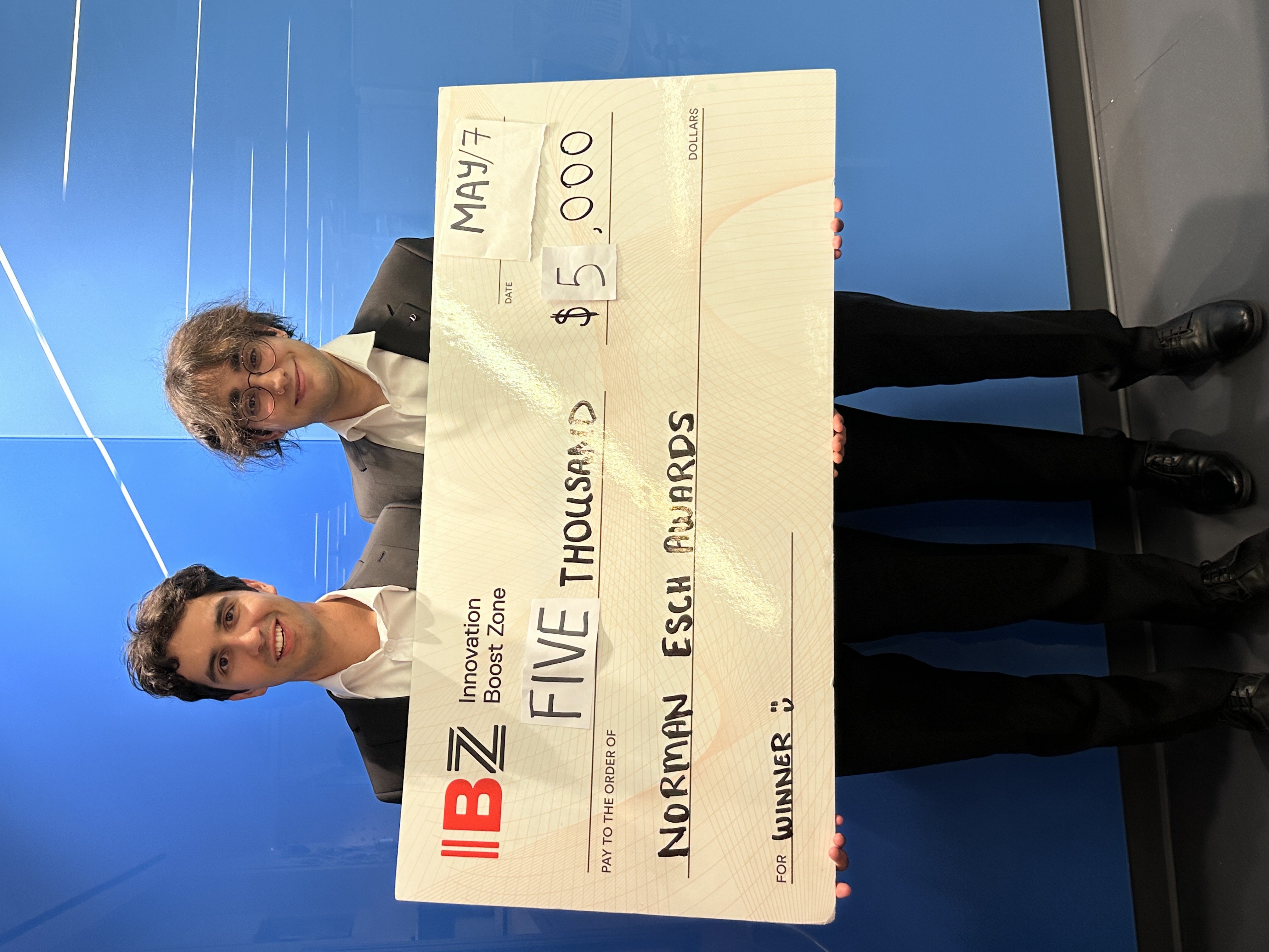 Presentation of Award Cheque