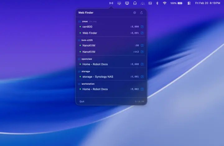 Web Finder app